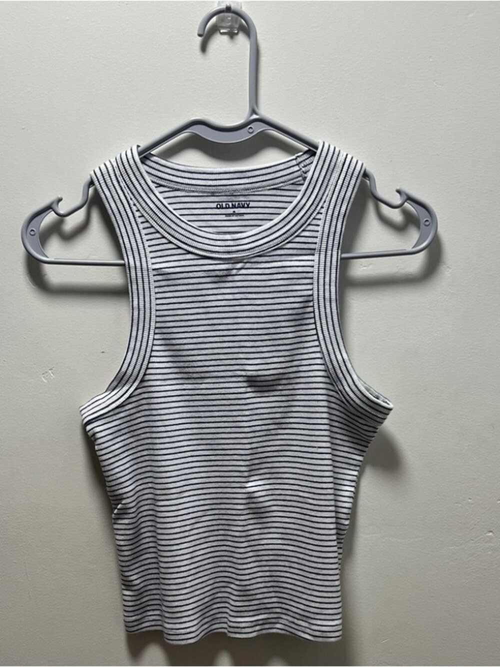 Women’s Navy Blue and White Striped Tank Top